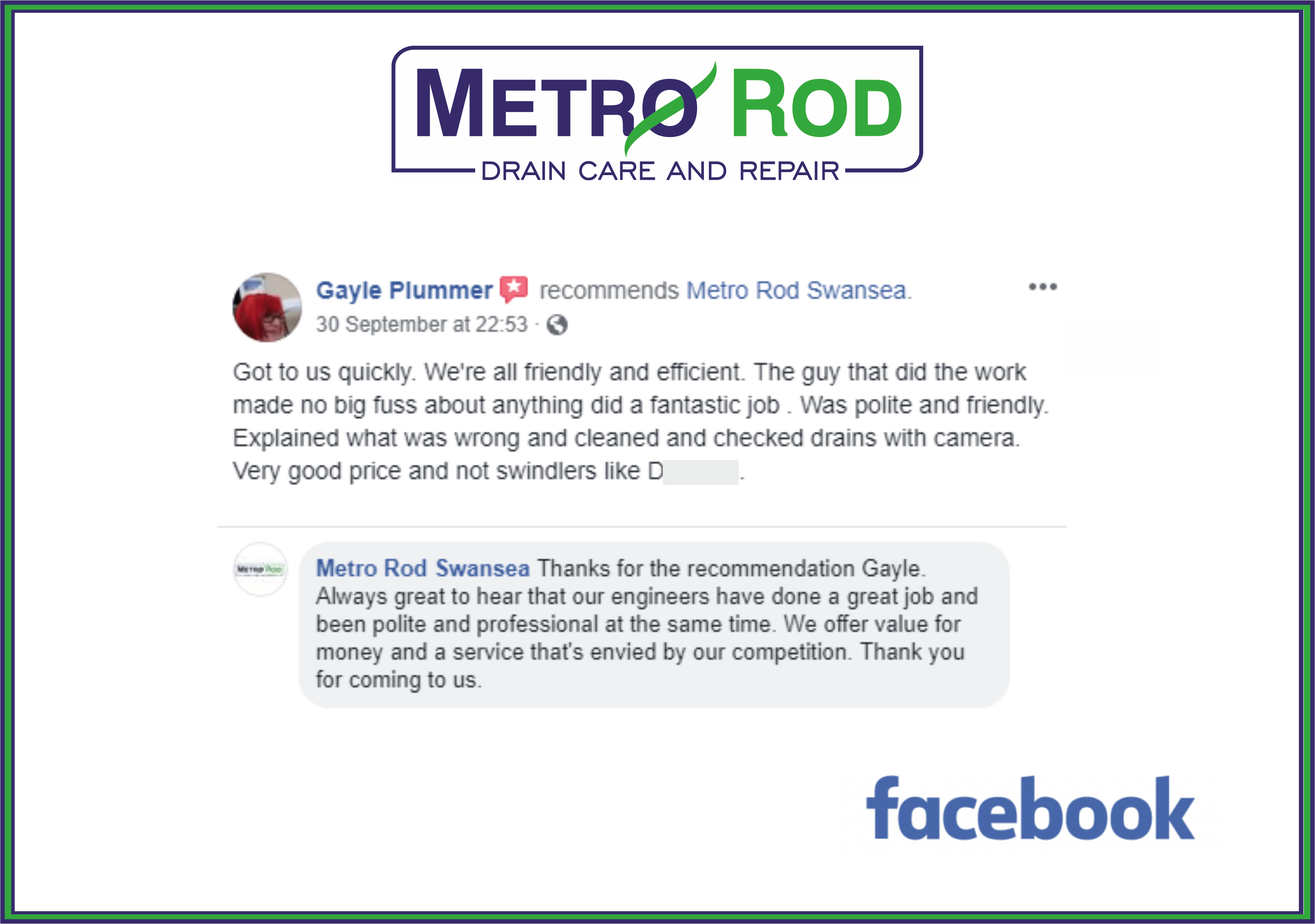 A Fantastic Job – Metro Rod Swansea – Better Than The Rest