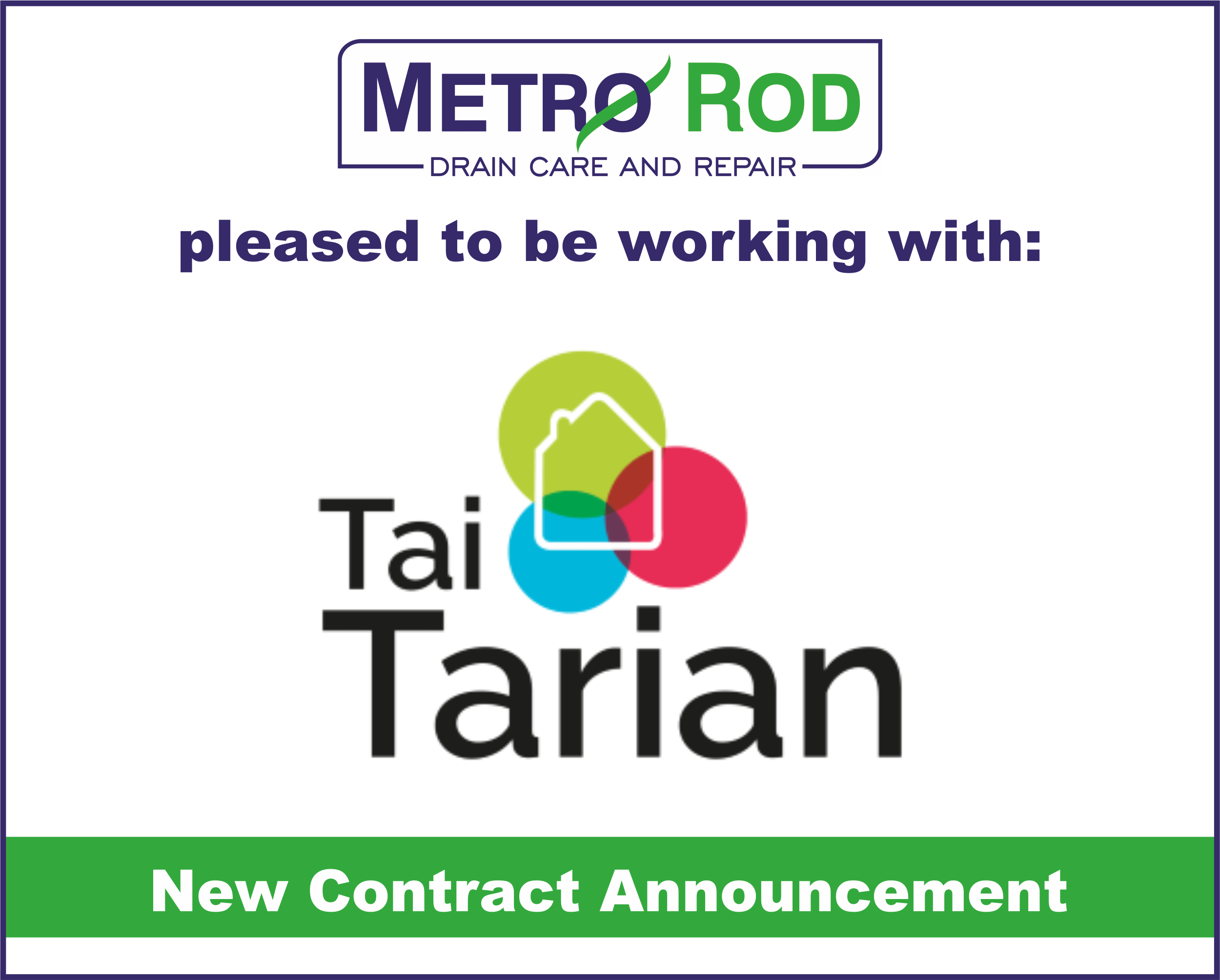 METRO ROD SWANSEA WIN DRAINAGE CONTRACT WITH TAI TARIAN