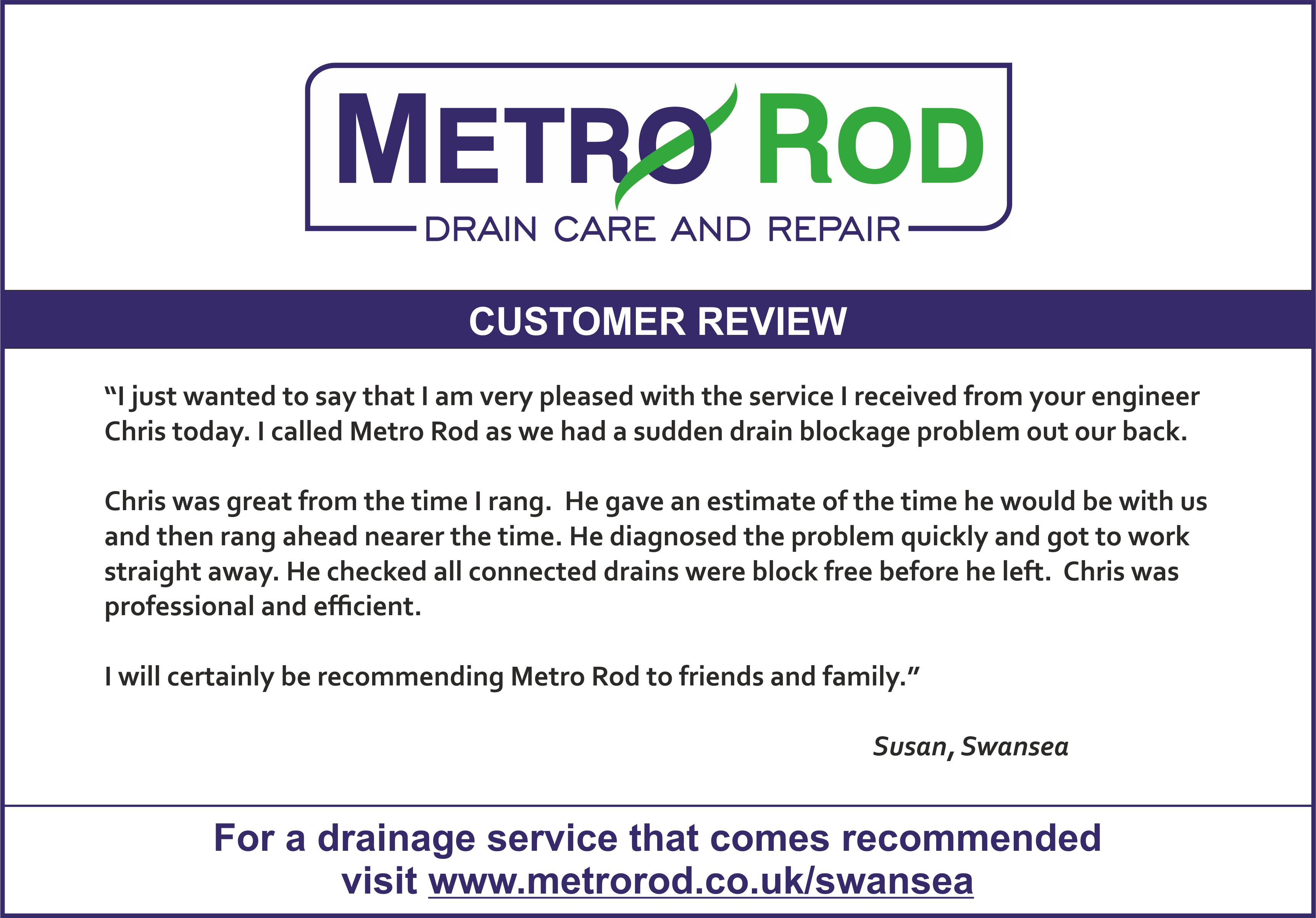 Professional And Efficient As Always – Metro Rod Swansea